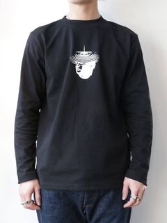 リップルロングスリーブTEE (ブラック) / RIPPLE L/S-TEE (BLACK) モデル 身長170cm、体重56kg 着用 M