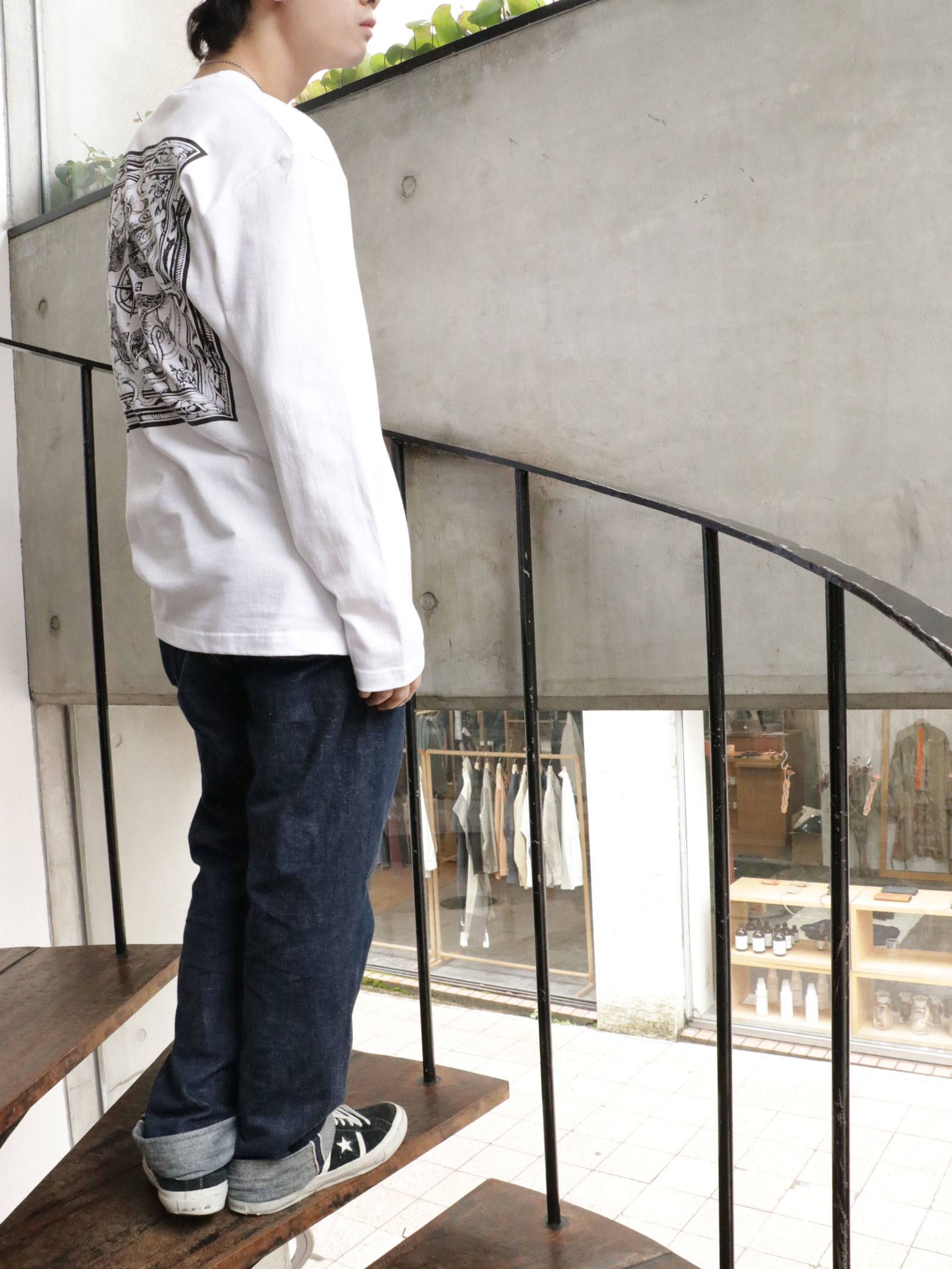 バンダナロングスリーブTシャツ (ホワイト) / BANDANA  L/S TEE (WHITE)