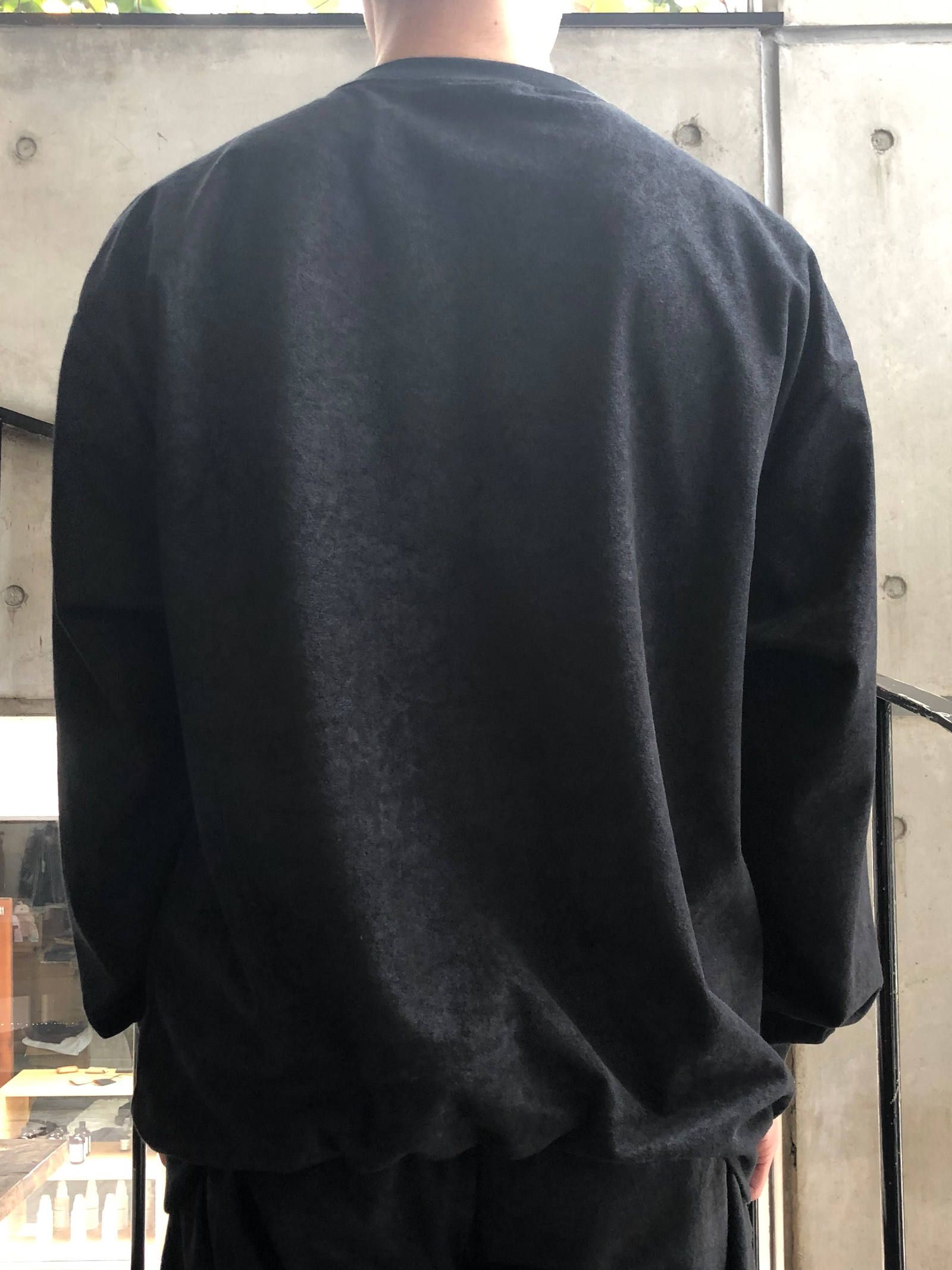 ベロアタイプクルーネック (ブラック) / VELOR TYPE CREW NECK (BLACK)