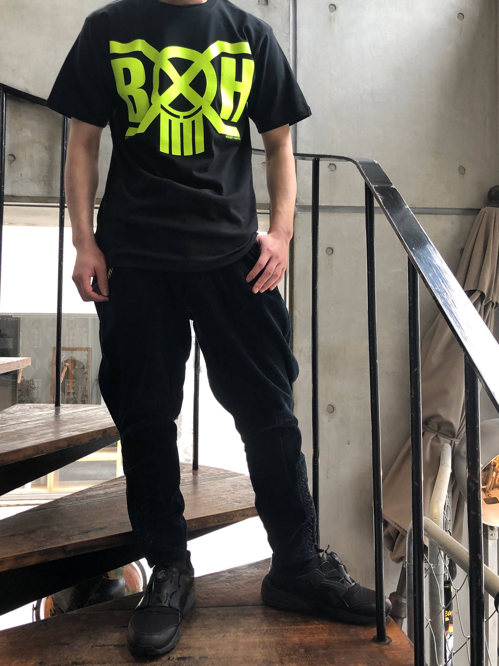 BOUNTY HUNTER - BxH 蛍光プリント LOGO TEE (グリーン) | SKANDA BOUNTY HUNTER - BxH 蛍光プリント LOGO TEE (グリーン) | SKANDA
