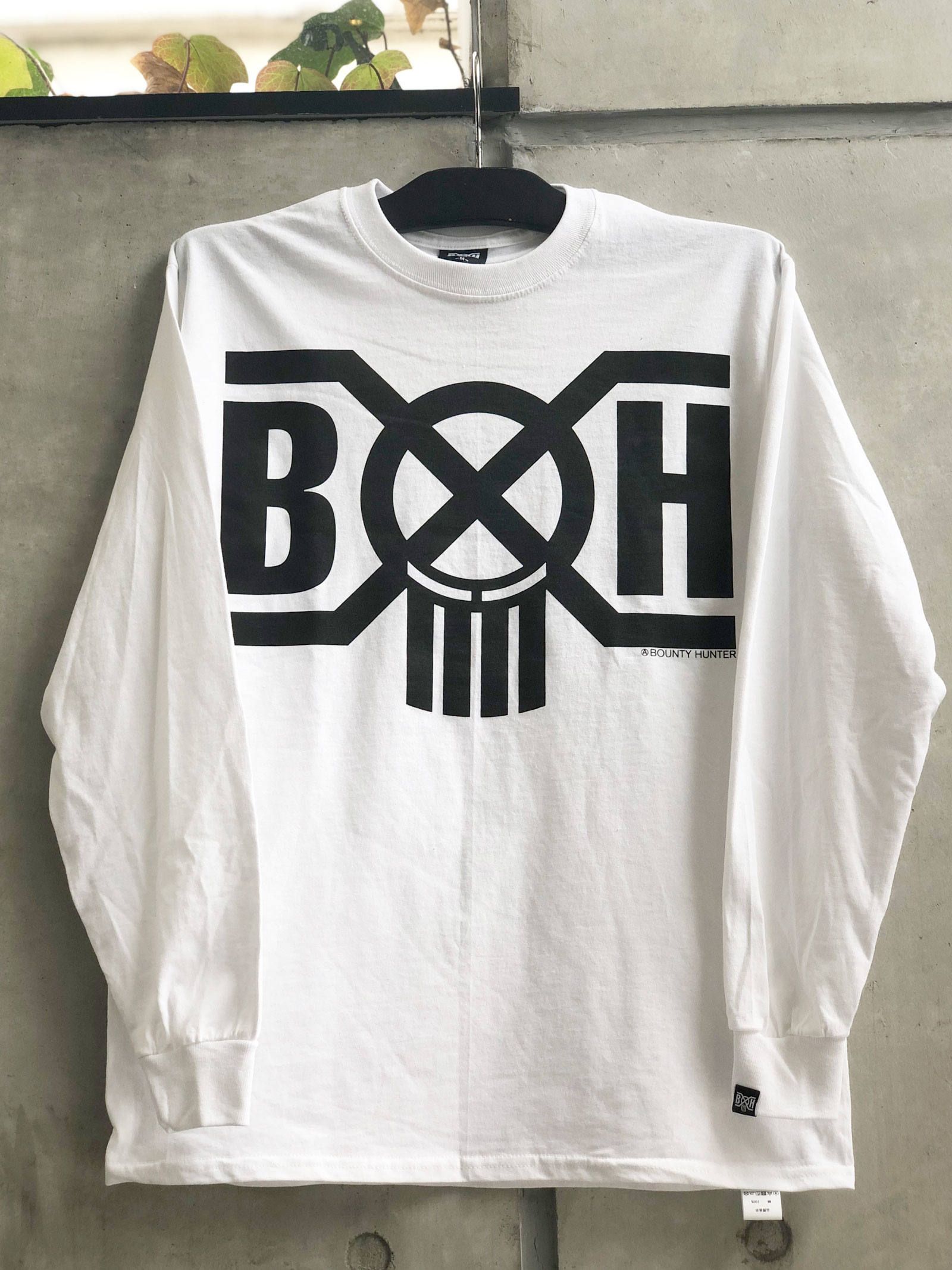 BOUNTY HUNTER - B×H LOGO L/S-TSHIRTS(WHITE) / B×H ロゴ ロング
