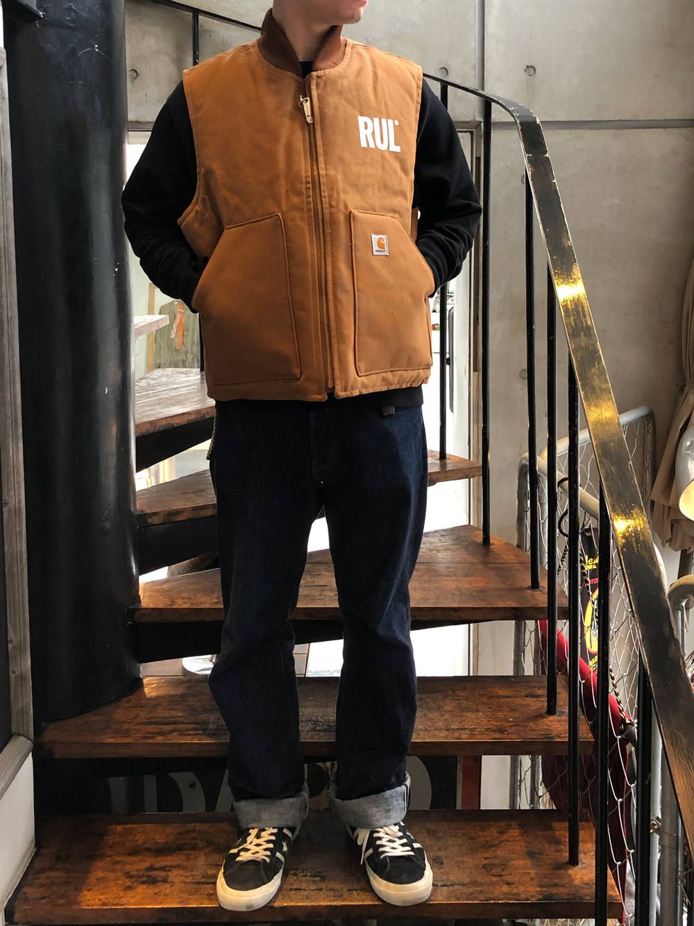 RULER - カーハートダックベスト (ブラウン) / CARHARTT DUCK VEST