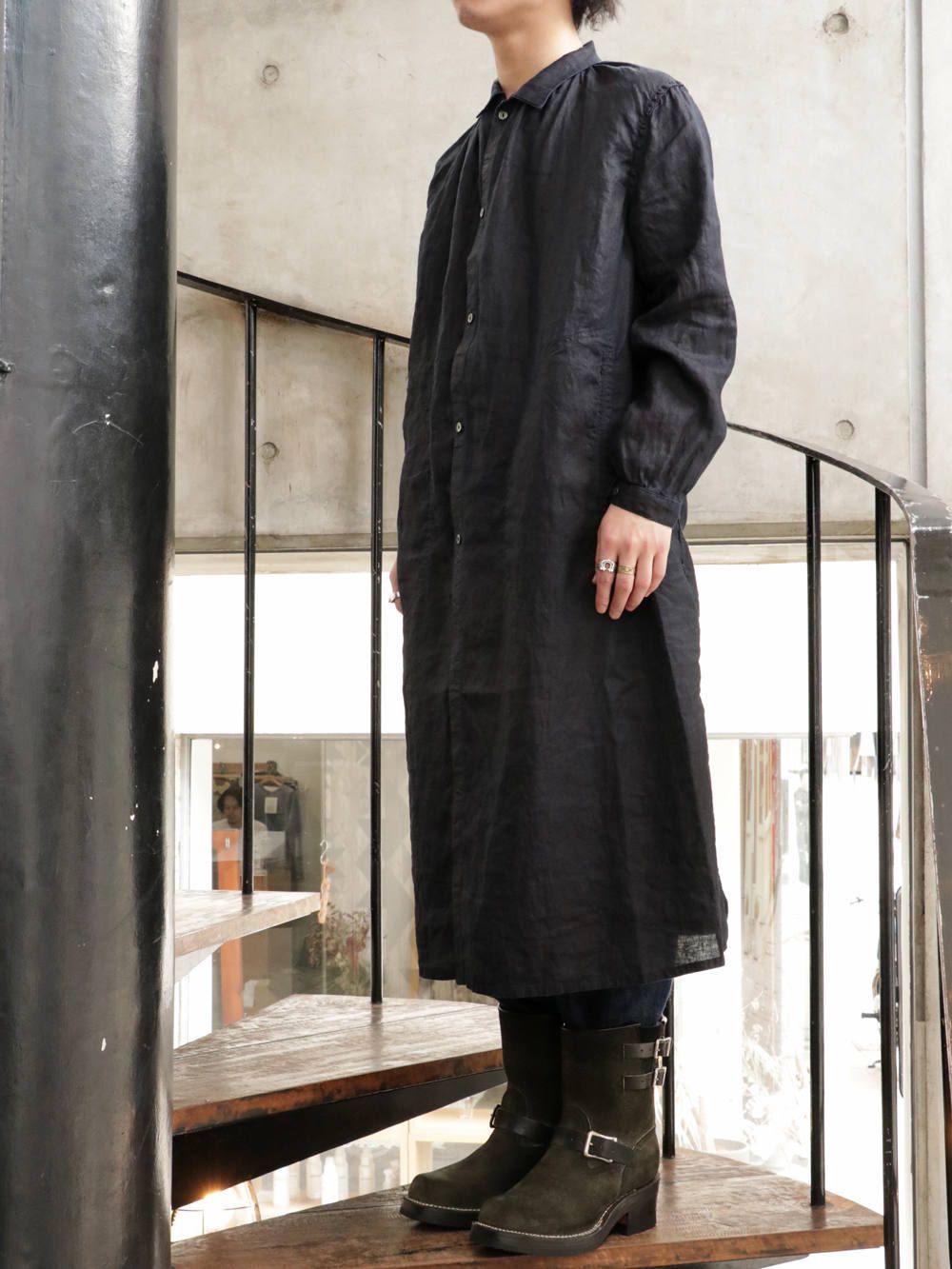 BLACK SIGN - French Gather Coat | SKANDA