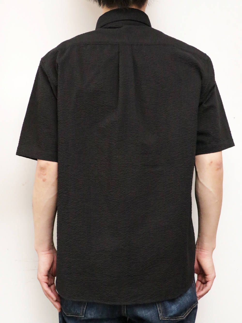 ショートスリーブパネルボーダーシャツ(ブラック×ホワイト) / S/S PANEL BORDER SHIRT (BLACK×WHITE)
