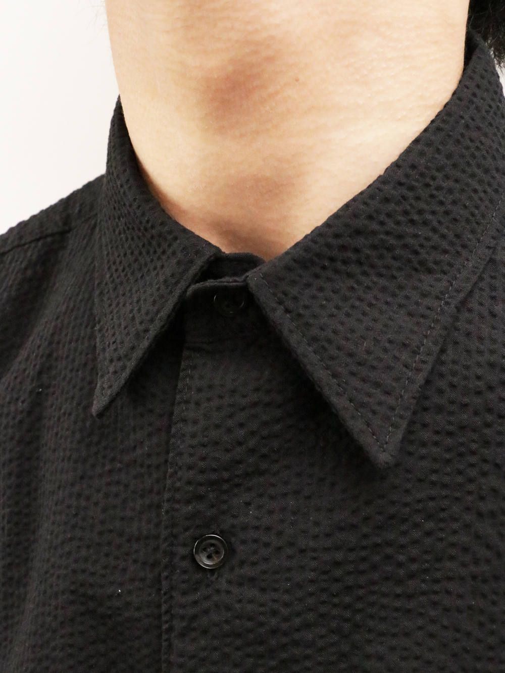 ショートスリーブパネルボーダーシャツ(ブラック×ホワイト) / S/S PANEL BORDER SHIRT (BLACK×WHITE)