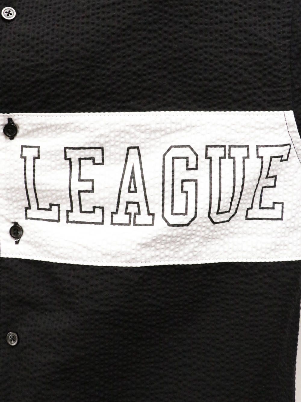 ショートスリーブパネルボーダーシャツ(ブラック×ホワイト) / S/S PANEL BORDER SHIRT (BLACK×WHITE)
