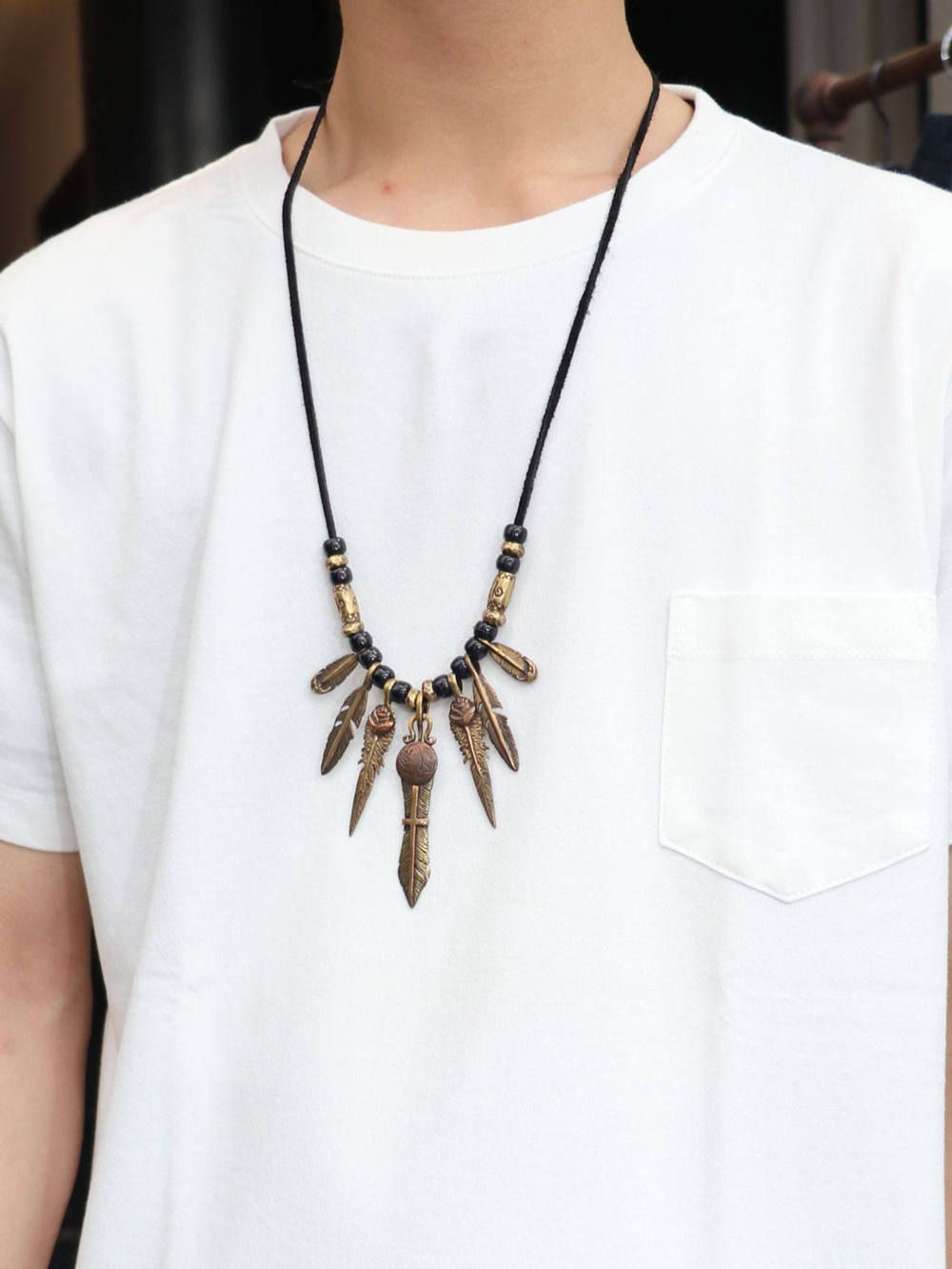 MEXICAN FEATHER NECK TOP(BRASS)