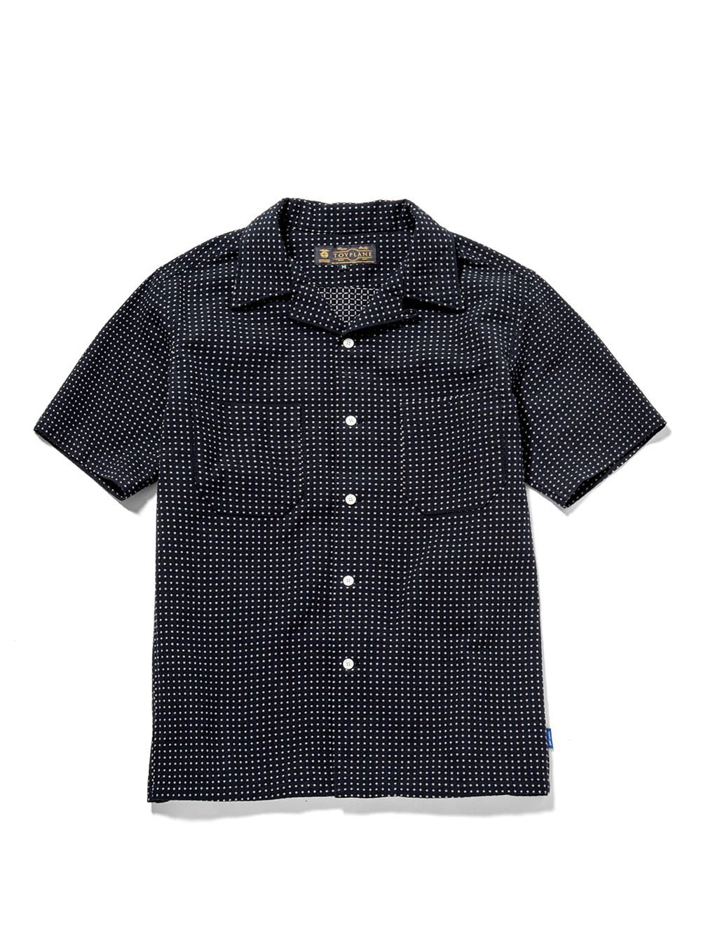 ドットオープンクールエアシャツ(ブラック) / DOT OPEN COLL AR SHIRT (BLACK)