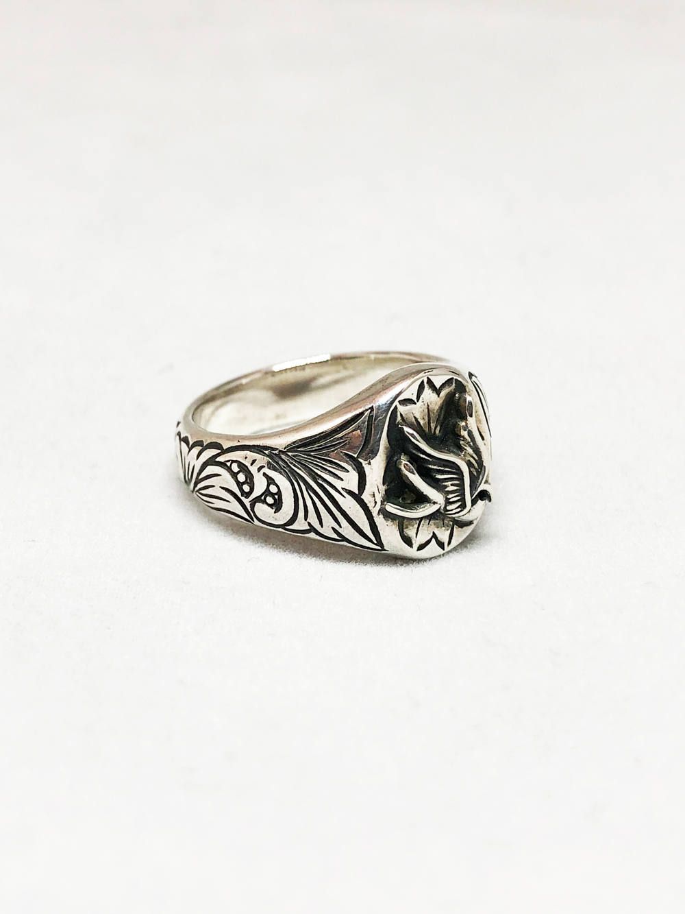 OVAL ENGRAVING RING (SWALLOW) (SILVER925)