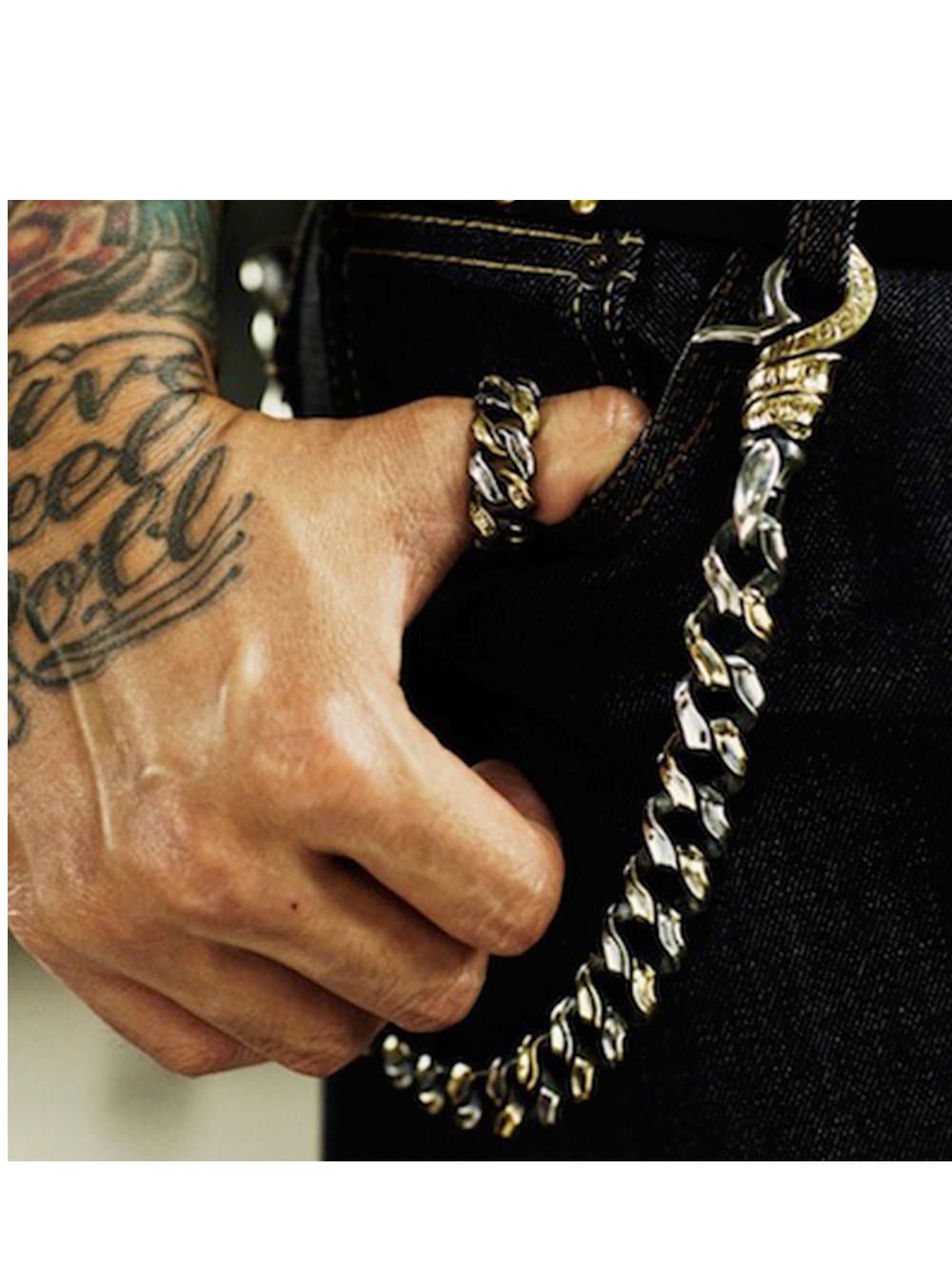 CRIMIE - MIGHTY MIDDLE WALLET CHAIN (SILVER×BRASS) | SKANDA