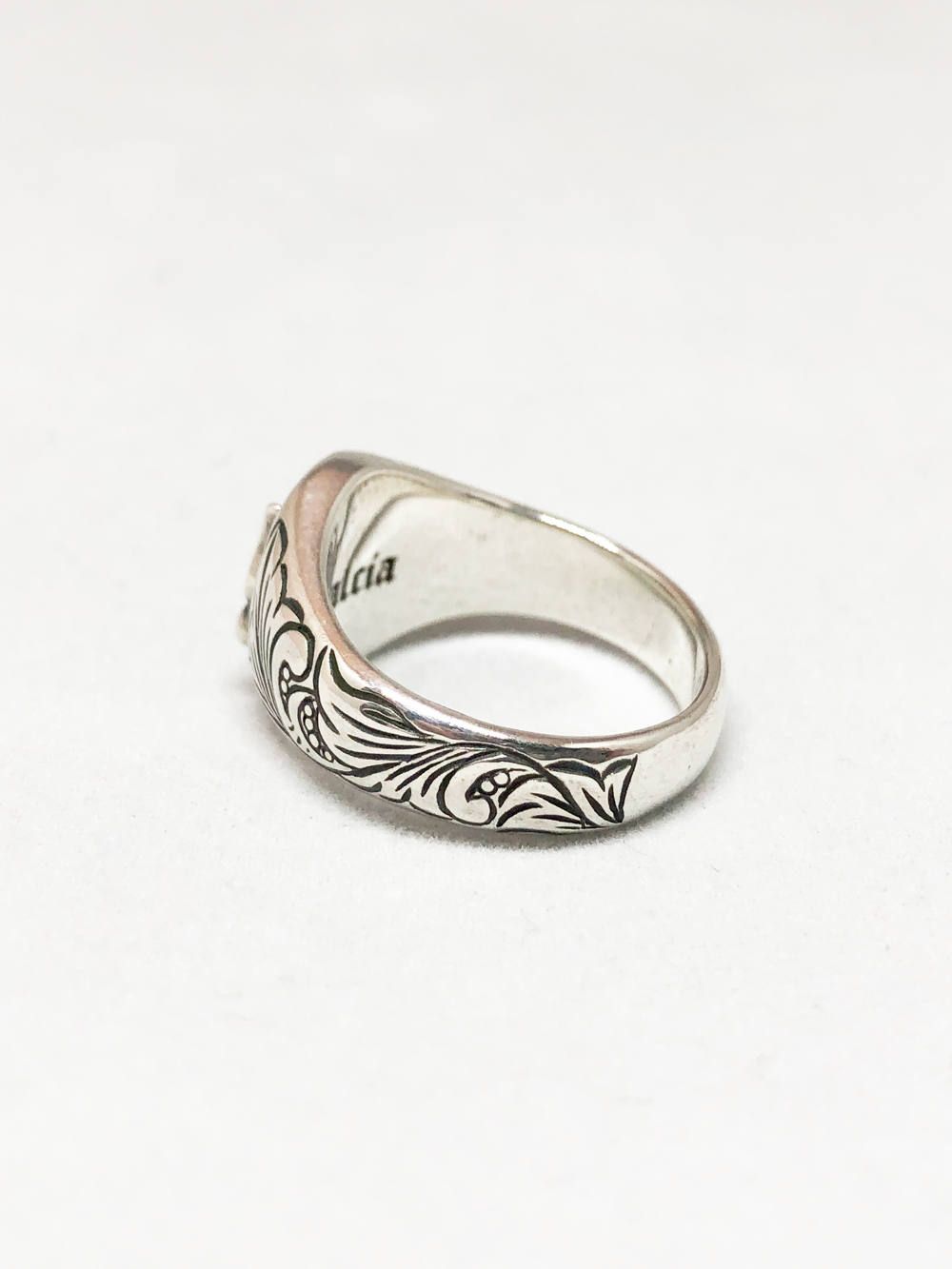 OVAL ENGRAVING RING (SWALLOW) (SILVER925)