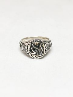 OVAL ENGRAVING RING (SWALLOW) (SILVER925)