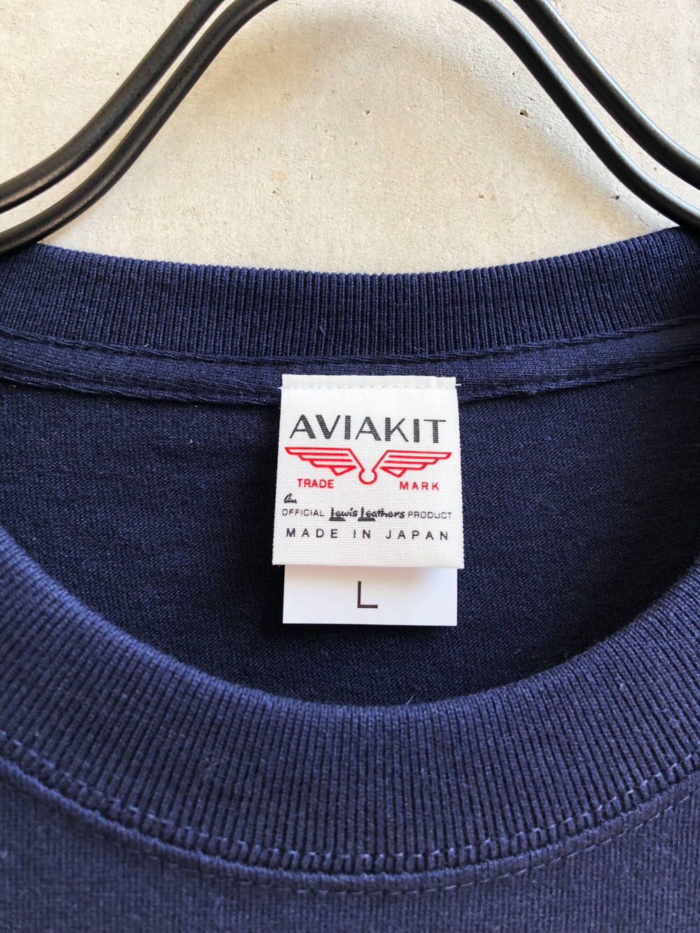 LEWIS LEATHERS "GOLD WING" LONG SLEEVE T-SHIRTS (NAVY)