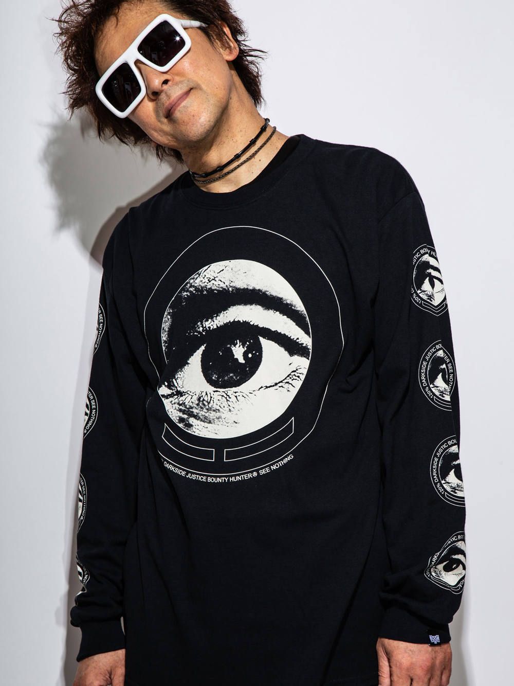 シーノットフィンクロングスリーブTシャツ(ブラック) / SEE NOTHING L/S Tee (BLACK)