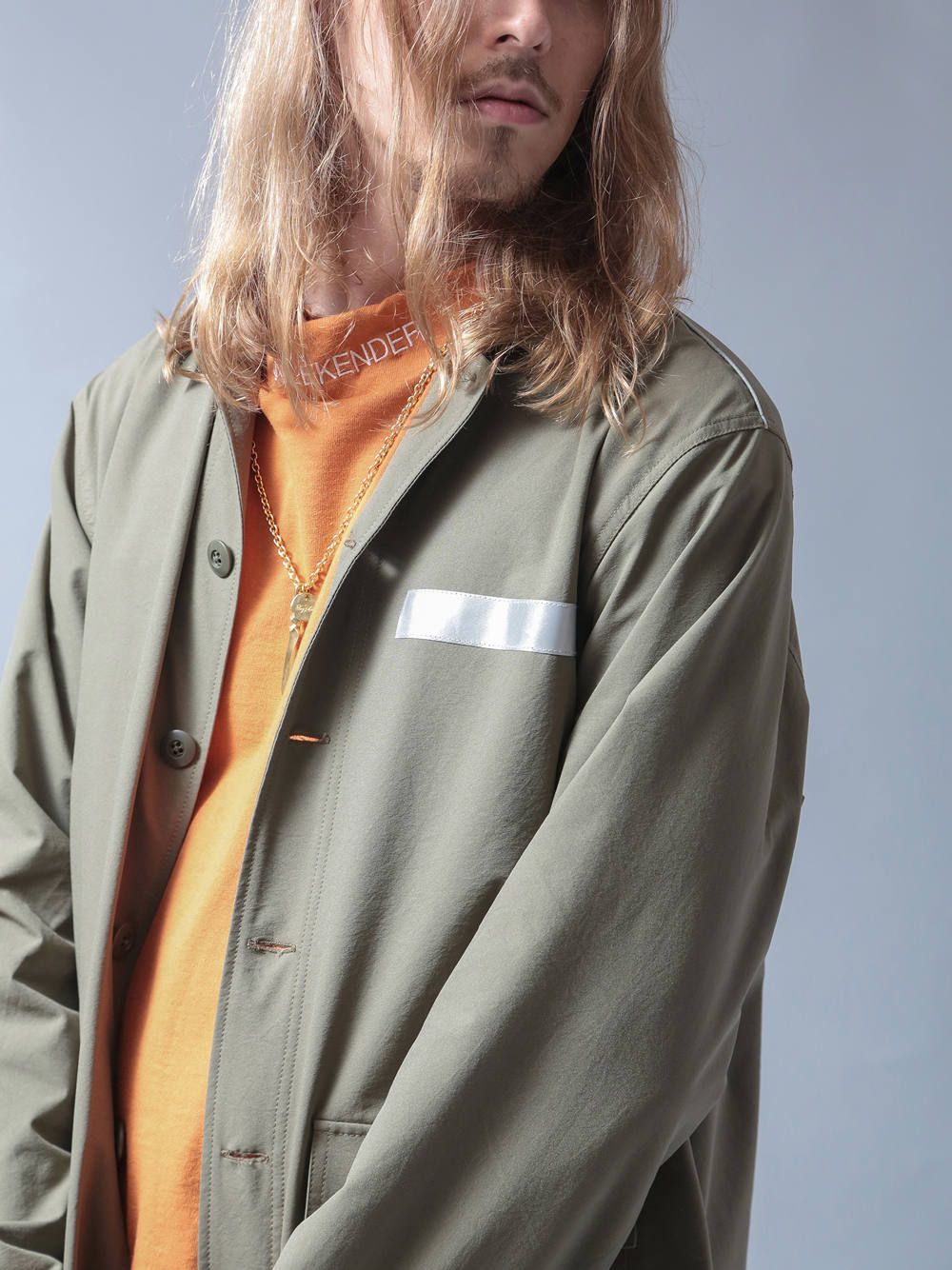 ビッグモックネックロングスリーブTシャツ(オレンジ) / BIG MOCK NECK L/S TEE (ORANGE)