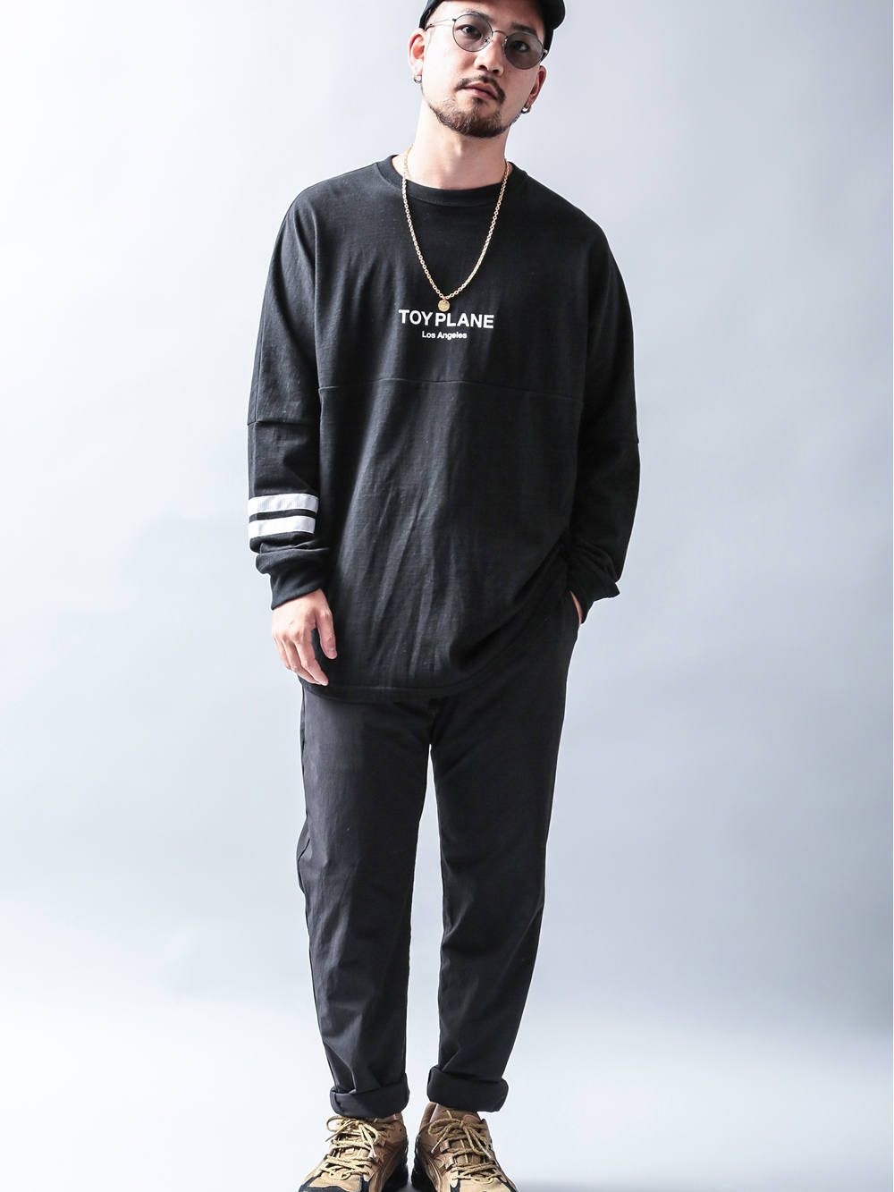 ロングスリーブフットボールワイズTシャツ(ブラック) / L/S FOOTBALL WIZE TEE (BKACK)
