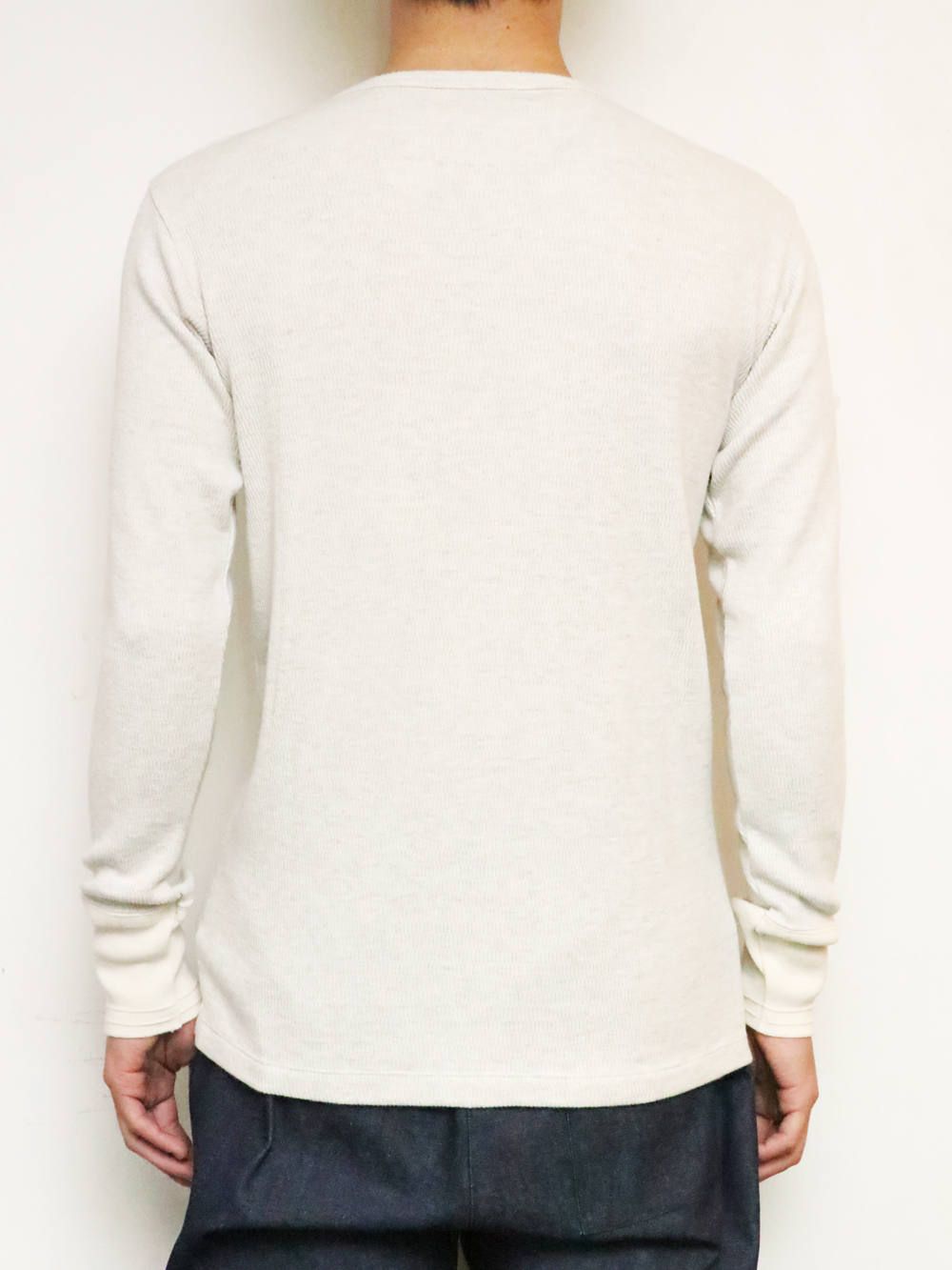 【即日発送可能】"AVIAKIT WAFFEL" T-SHIRTS HENLEY NECK (OATMEAL)