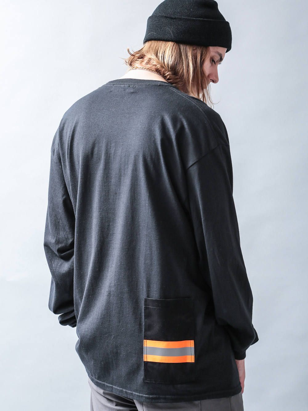 リフレクトポケットロングスリーブTシャツ (ブラック) / REFRECT POCKET L/S TEE (BLACK)