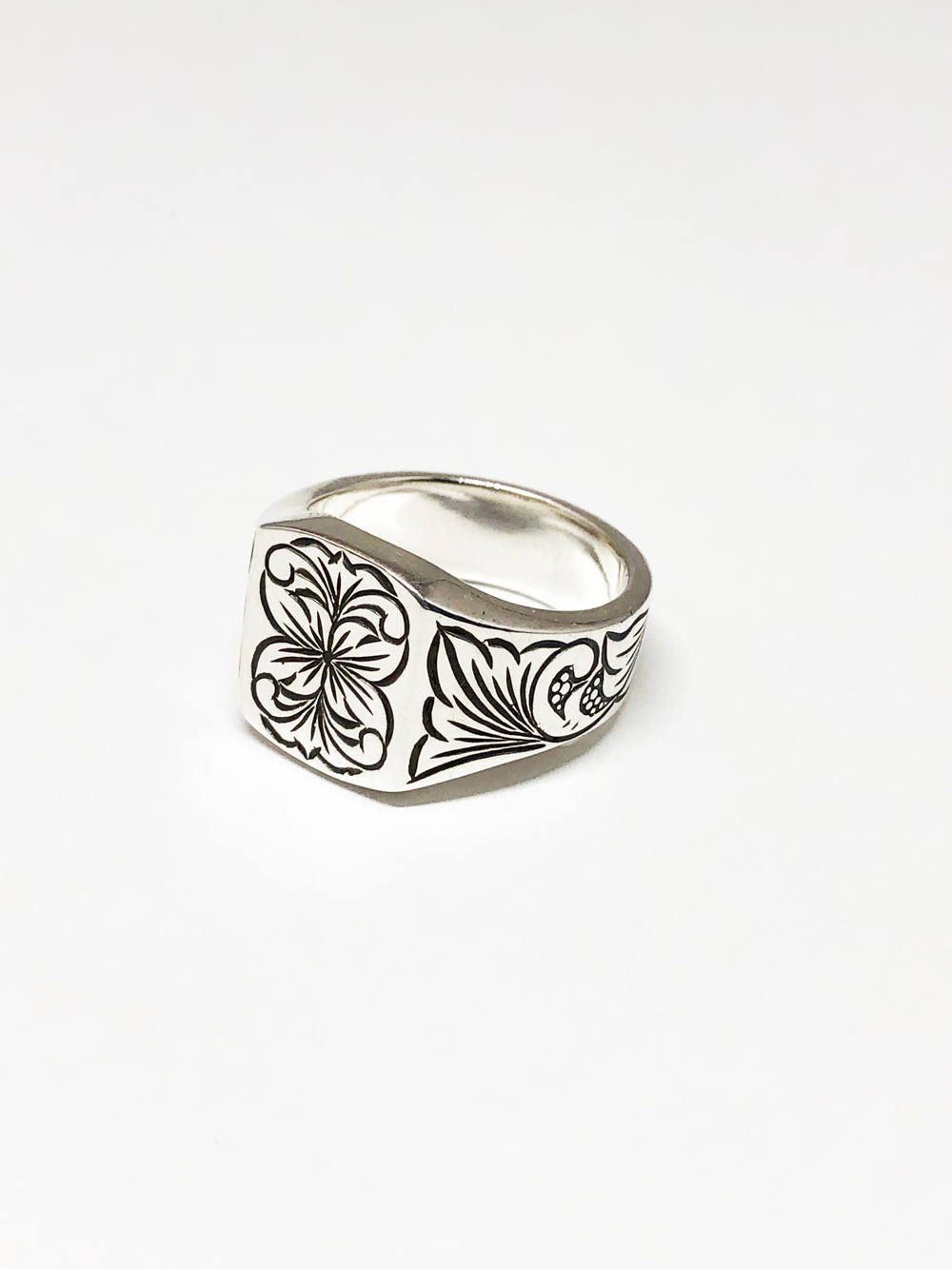 RECTANGLE ENGRAVING RING (SILVER925)