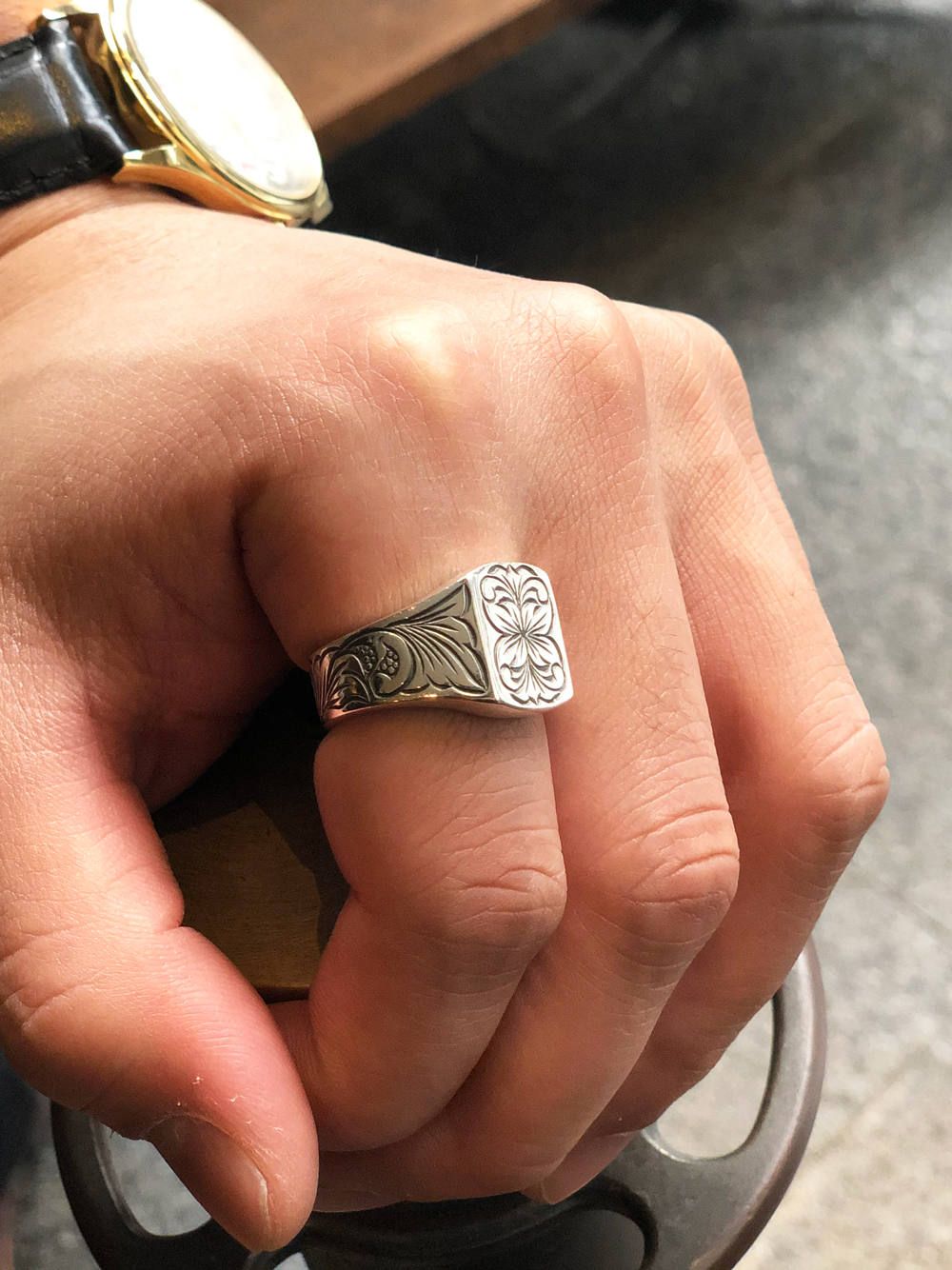 RECTANGLE ENGRAVING RING (SILVER925)