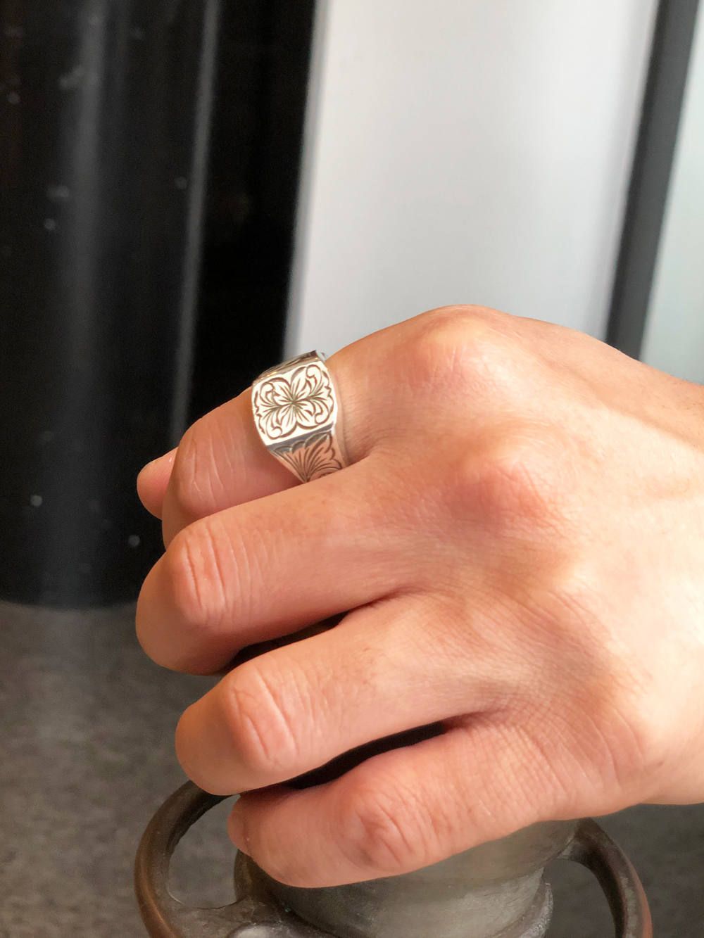 RECTANGLE ENGRAVING RING (SILVER925)