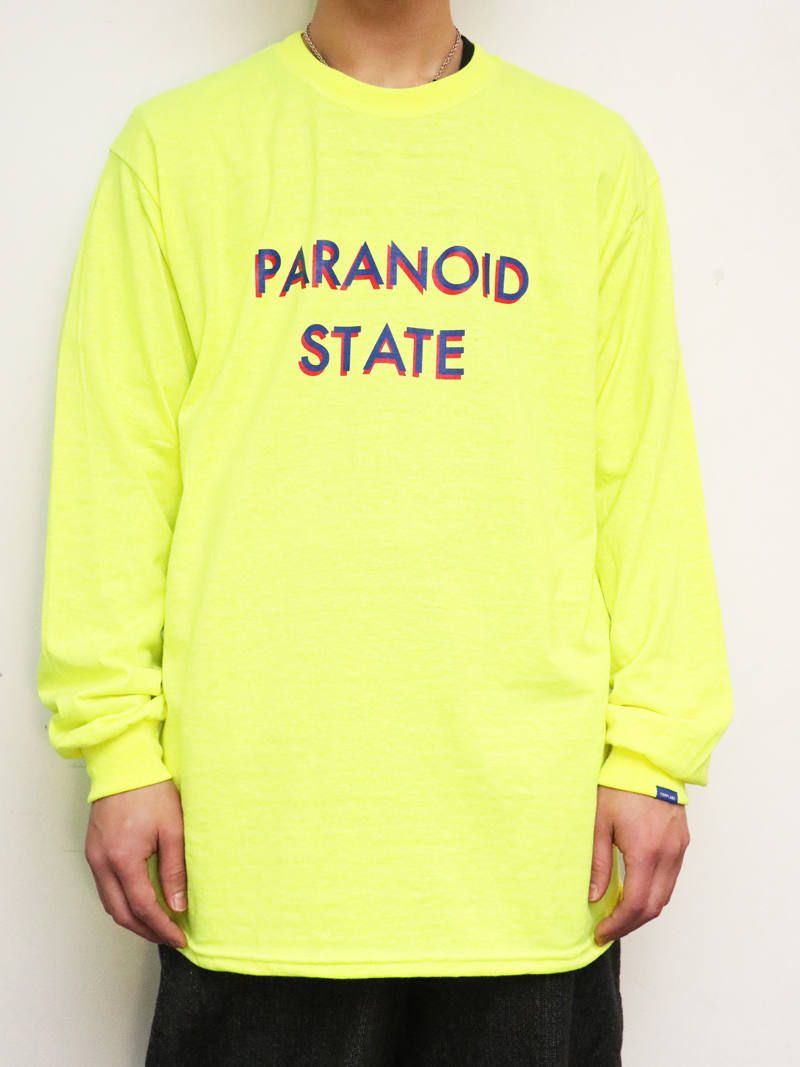 ロングスリーブパラノイドステイトTシャツ (セーフティーイエロー) / L/S PARANOID STATE TEE (S.GREEN)