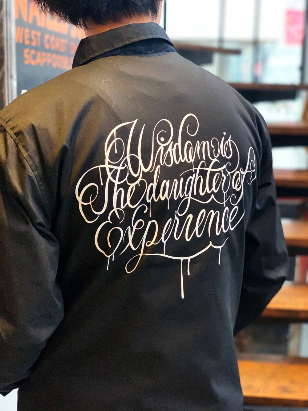 "Wisdom" T/C コーチ ジャケット(ブラック) /  "Wisdom" T/C COACH JACKET (BLACK)
