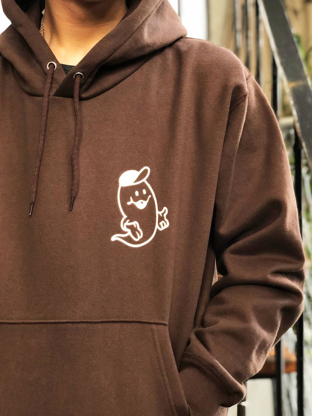 "Wisdom"オリジナルヘビーオンスパーカー(ブラウン) / "Wisdom"ORIGNAL HEAVY OZ PULLOVER (BROWN)