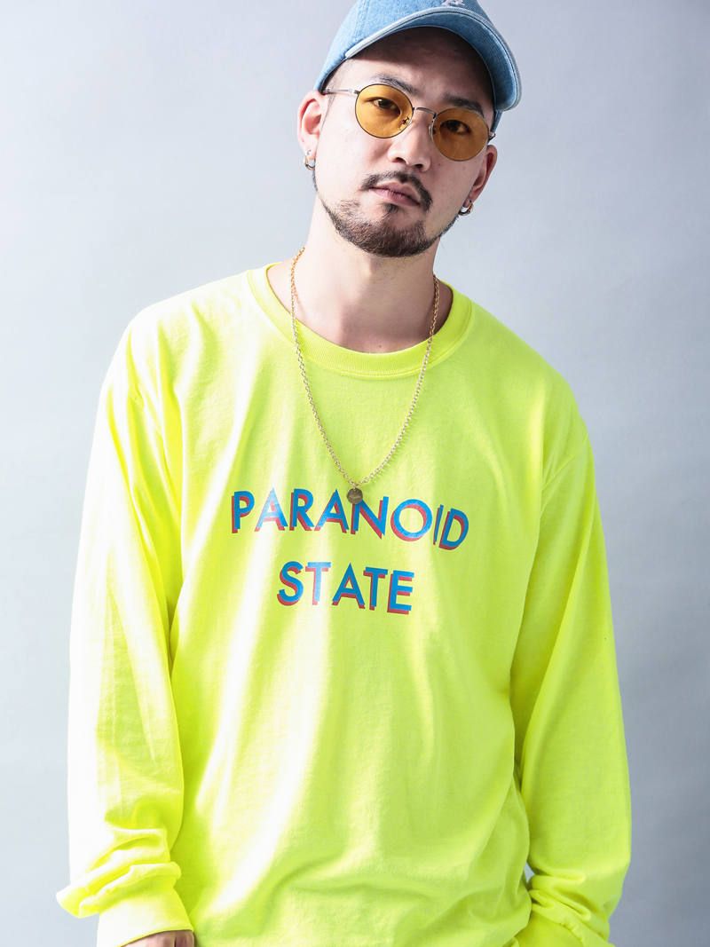 ロングスリーブパラノイドステイトTシャツ (セーフティーイエロー) / L/S PARANOID STATE TEE (S.GREEN)