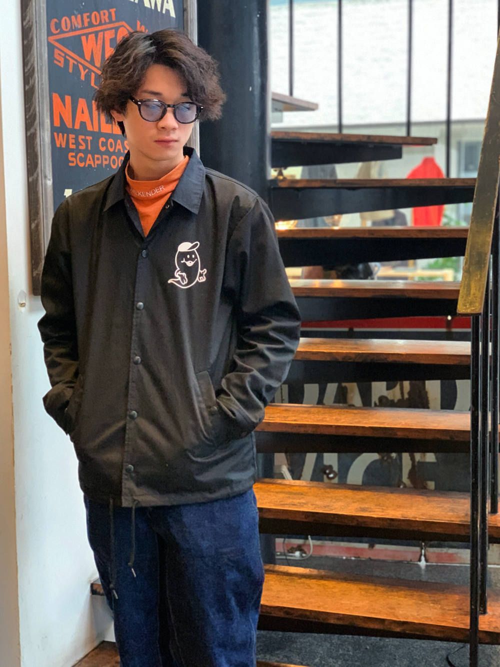 "Wisdom" T/C コーチ ジャケット(ブラック) /  "Wisdom" T/C COACH JACKET (BLACK)