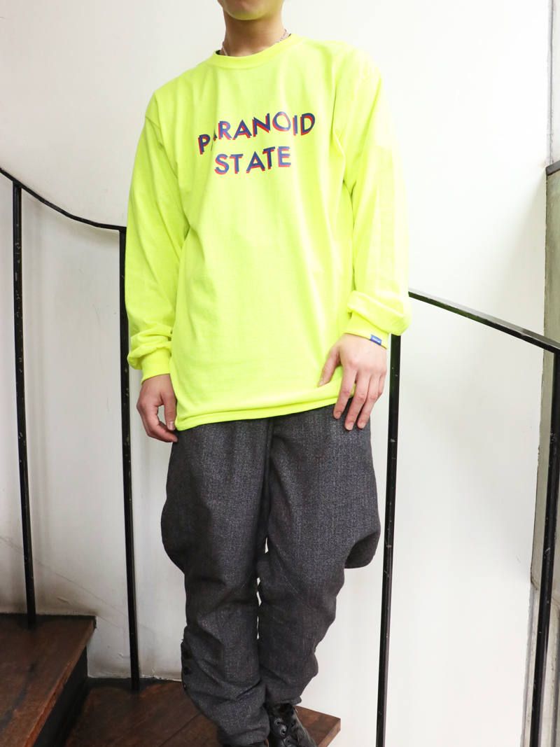 ロングスリーブパラノイドステイトTシャツ (セーフティーイエロー) / L/S PARANOID STATE TEE (S.GREEN)