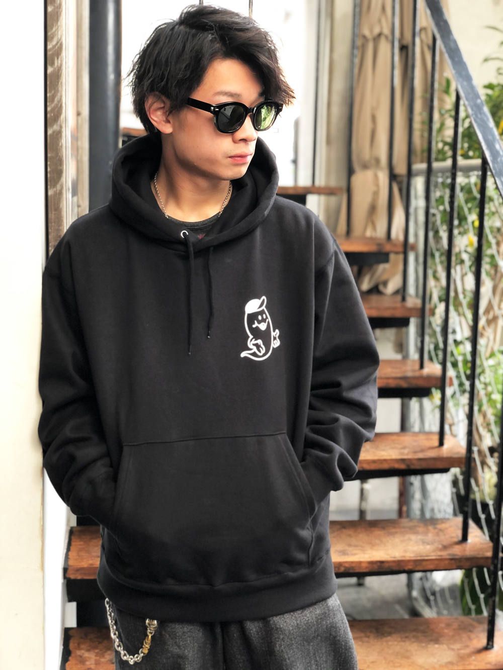"Wisdom"オリジナルヘビーオンスパーカー(ブラック) / "Wisdom"ORIGNAL HEAVY OZ PULLOVER (BLACK)