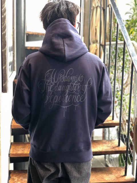 "Wisdom"オリジナルヘビーオンスパーカー(ネイビー) / "Wisdom"ORIGNAL HEAVY OZ PULLOVER (NAVY)