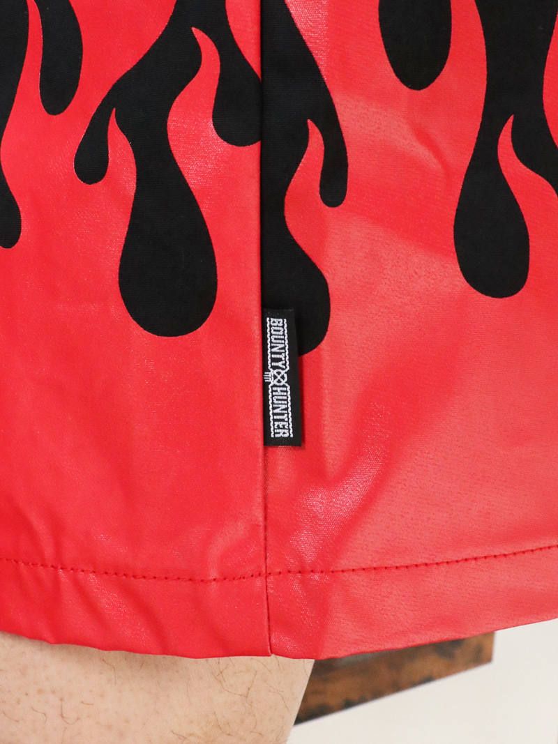 フレイムスハーフパンツ (ブラック×レッド) / BxH Flames Half Pants (BLACK×RED)