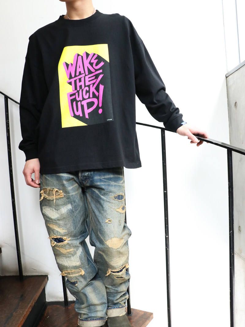 ロングスリーブ ウェイクアップワイドTシャツ (ブラック) / L/S WAKE UP WIDE TEE (BLACK)