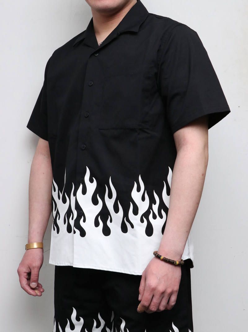 フレイムスシャツ (ブラック×ホワイト) / BxH Flames S/S Shirts (BLACK× WHITE)