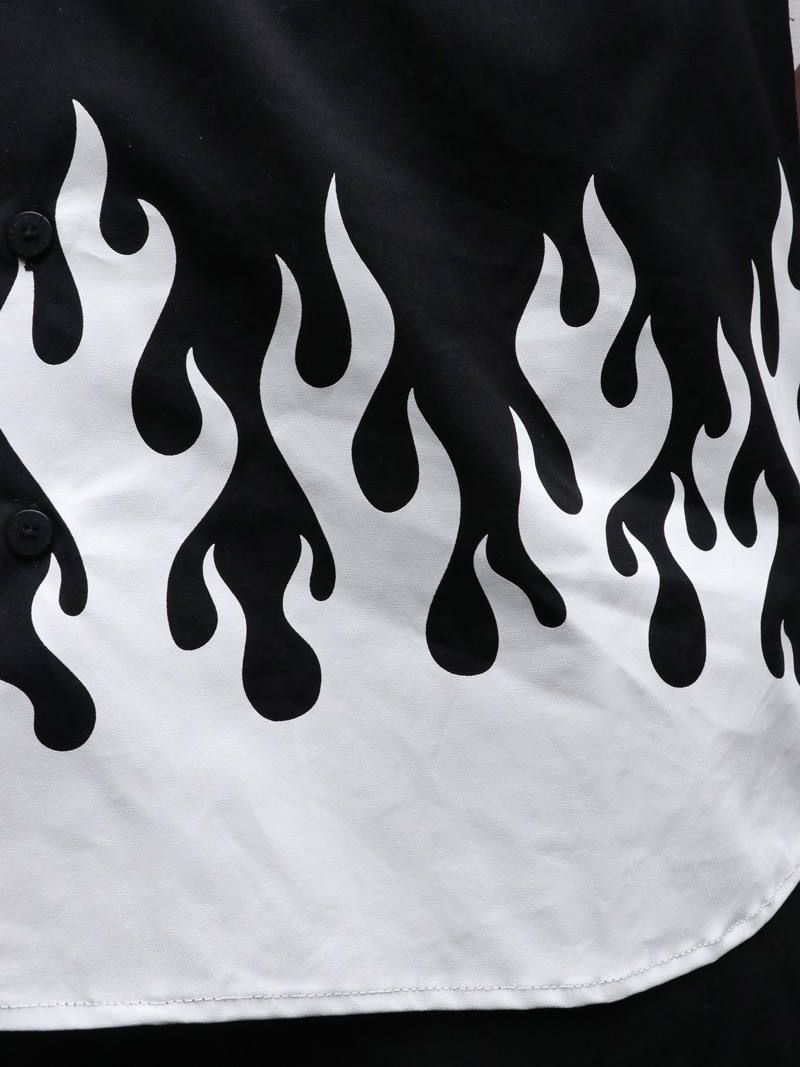 フレイムスシャツ (ブラック×ホワイト) / BxH Flames S/S Shirts (BLACK× WHITE)