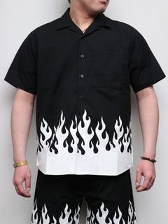 フレイムスシャツ (ブラック×ホワイト) / BxH Flames S/S Shirts (BLACK× WHITE)