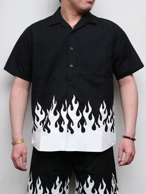 フレイムスシャツ (ブラック×ホワイト) / BxH Flames S/S Shirts (BLACK× WHITE)