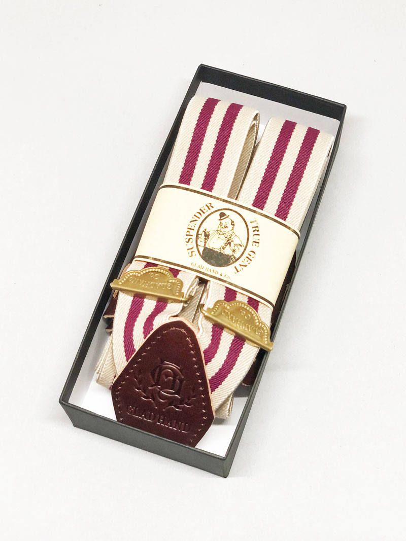 GLAD HAND & Co. - Suspenders (Burgundy×Ivory) | SKANDA