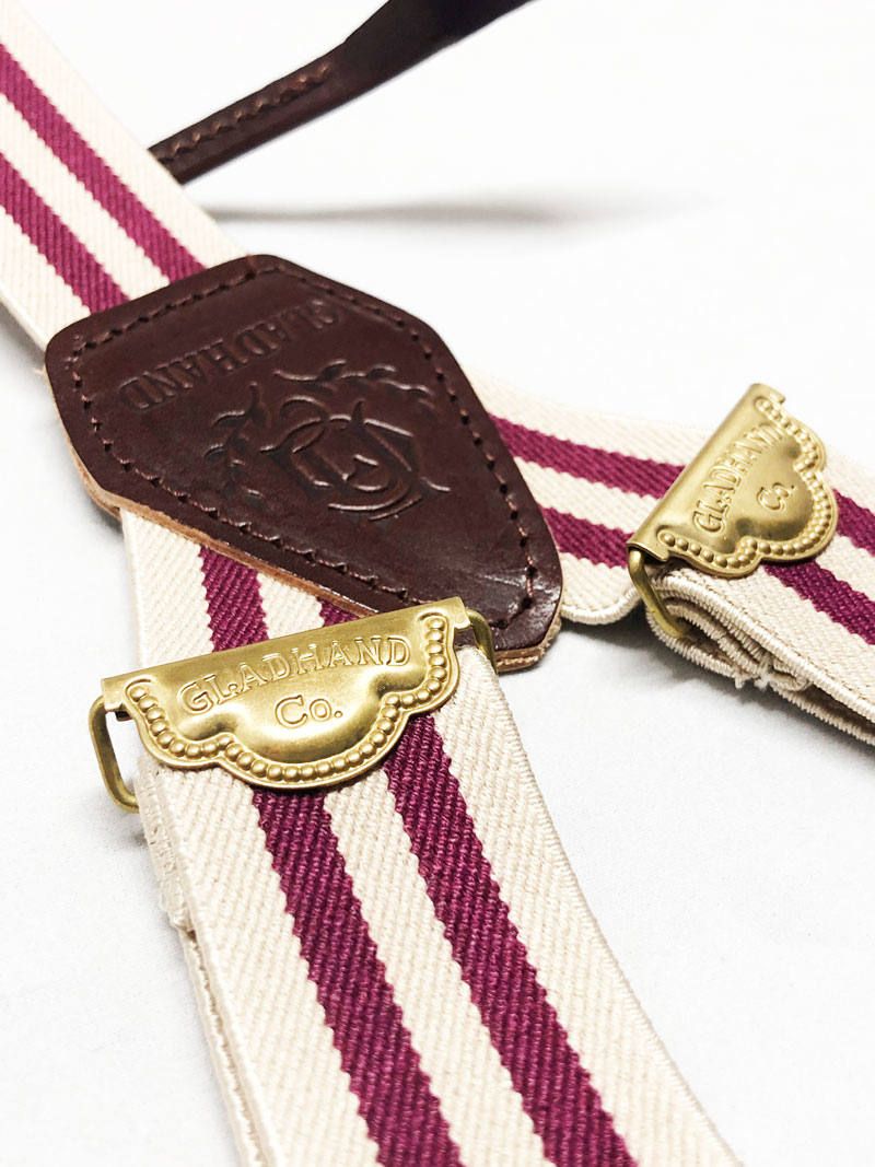 GLAD HAND & Co. - Suspenders (Burgundy×Ivory) | SKANDA