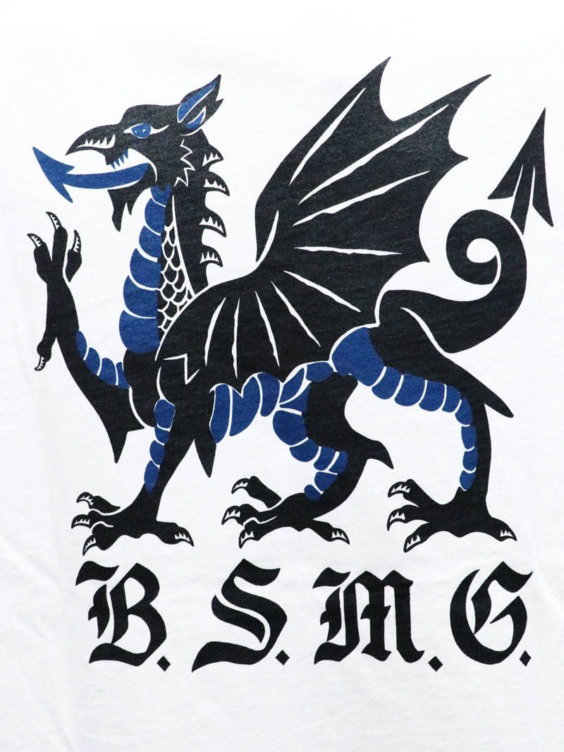 DRAGON S/S T-SHIRTS (WHITE×NAVY)