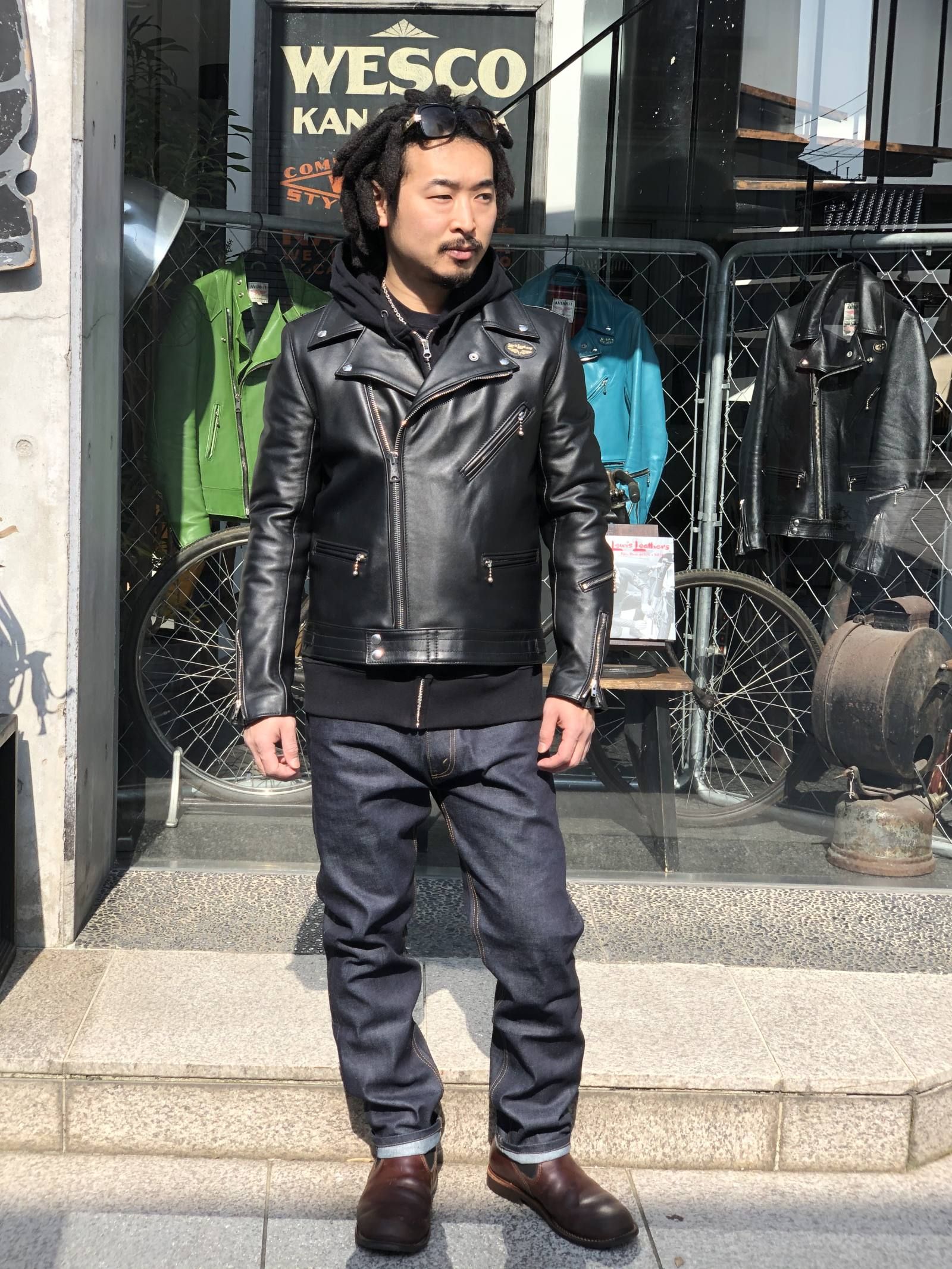 lewis leathers ライトニング レギュラーフィット 34 カウハイド-