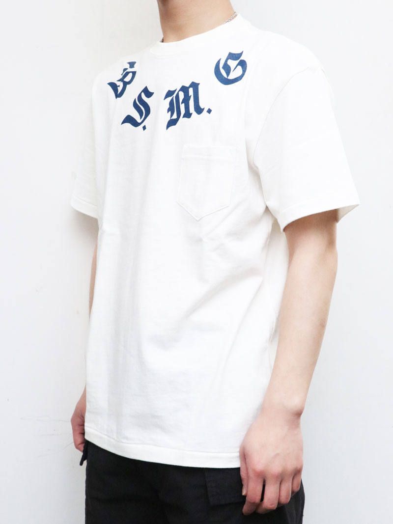 DRAGON S/S T-SHIRTS (WHITE×NAVY)