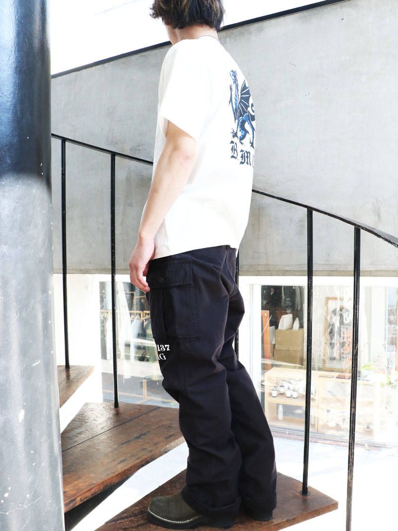DRAGON S/S T-SHIRTS (WHITE×NAVY)