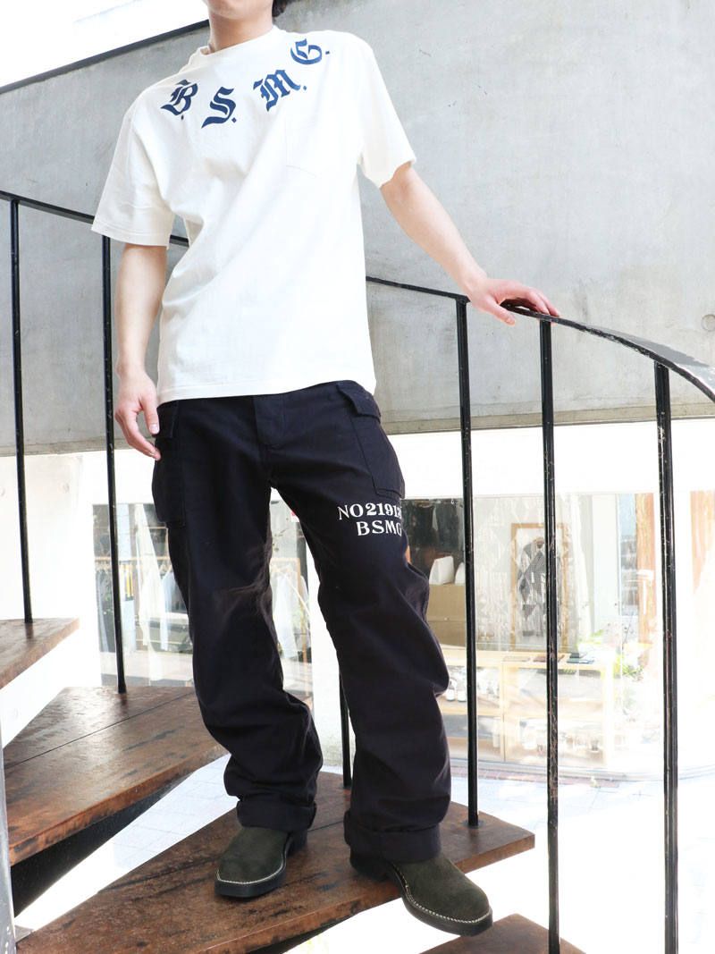 B.S.M.G. - DRAGON S/S T-SHIRTS (WHITE×NAVY) | SKANDA