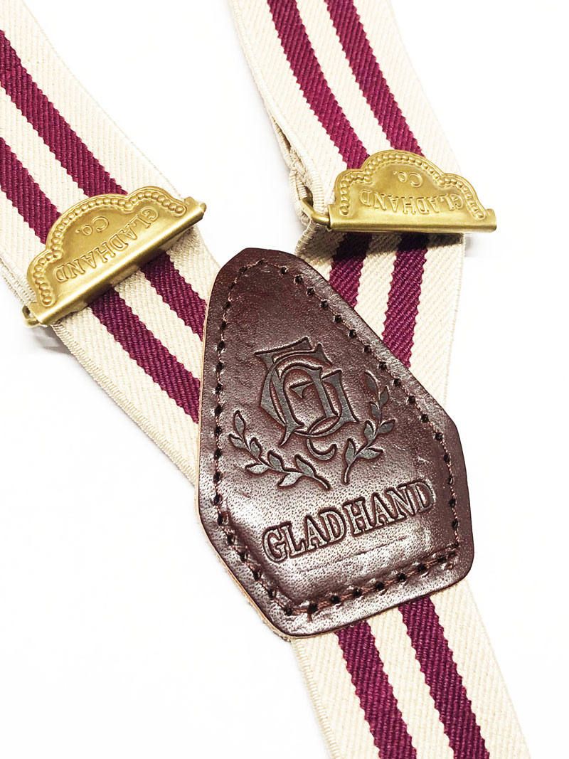 GLAD HAND & Co. - Suspenders (Burgundy×Ivory) | SKANDA