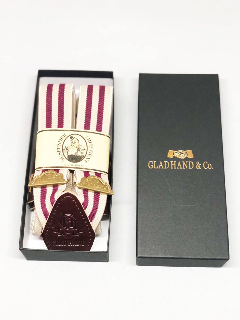 GLAD HAND & Co. - Suspenders (Burgundy×Ivory) | SKANDA