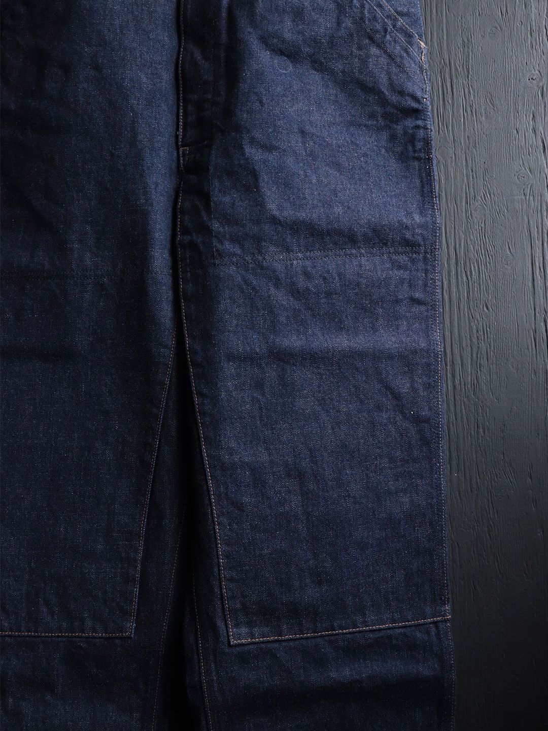 DENIM DERT APRON OVER-ALLS (DARK INDIGO)