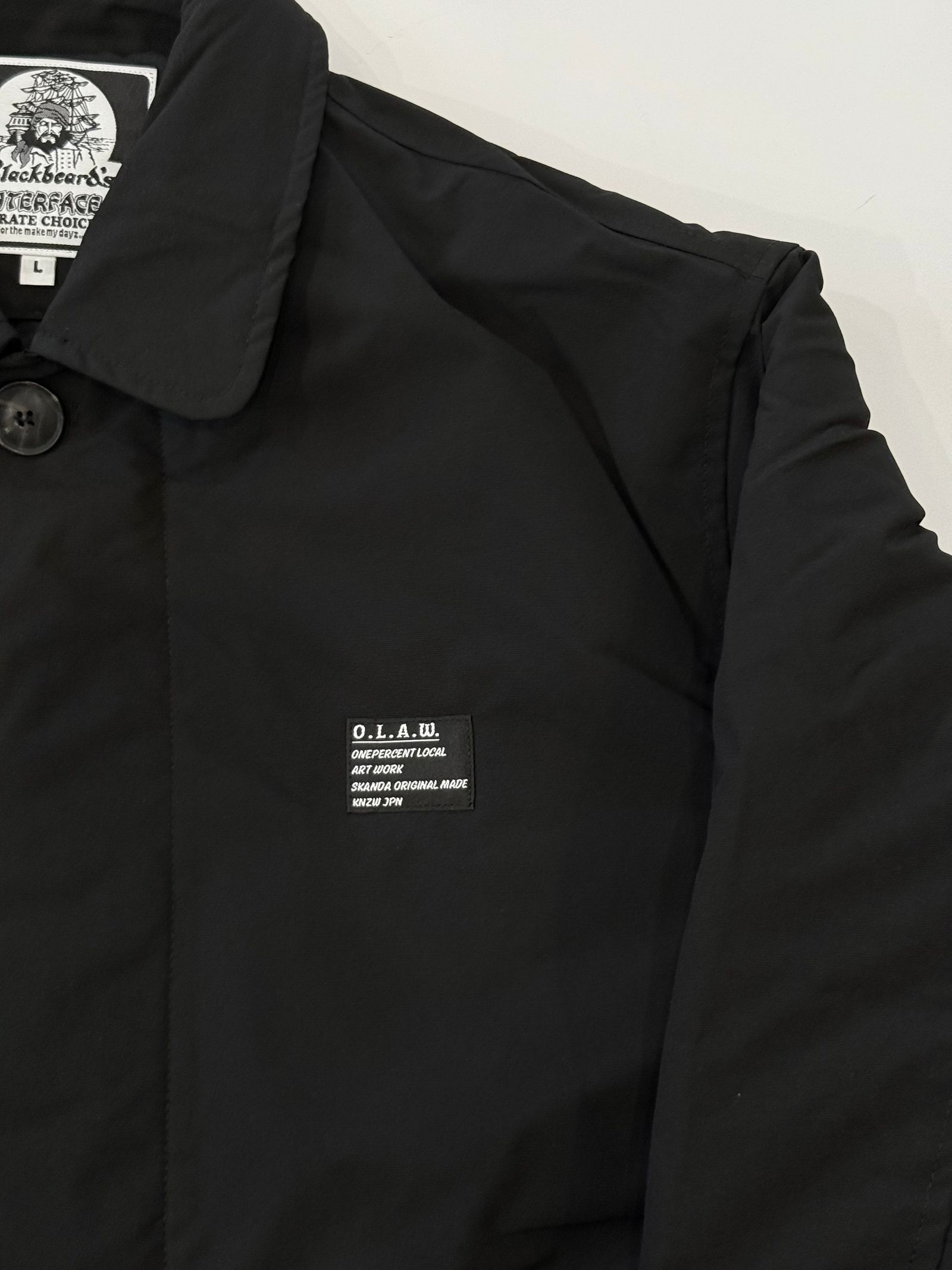 PADDED NYLON MIDDLE COAT / BLACK